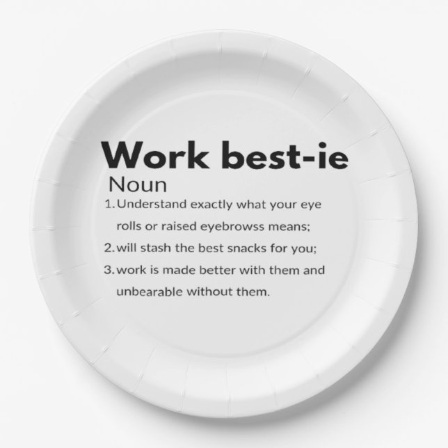 Work Bestie Boxy Paper Plate (Front)
