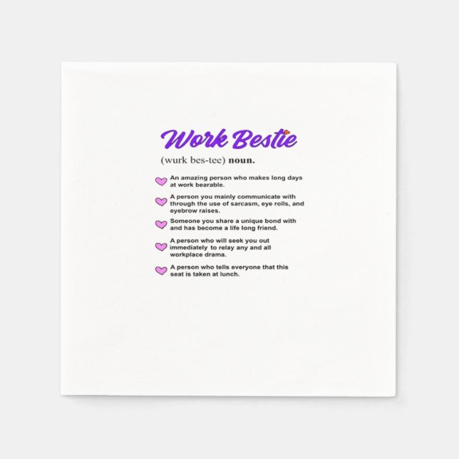 Work Bestie Definition Classic Viral Napkin (Front)
