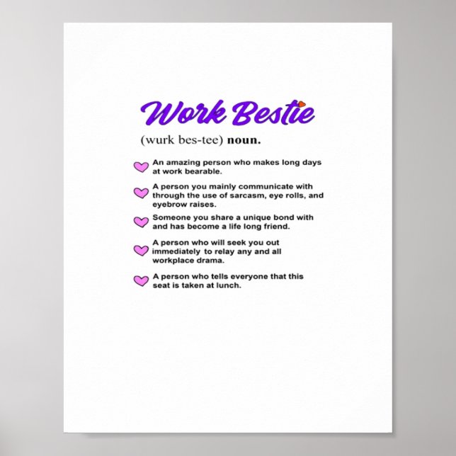 Work Bestie Definition Classic Viral Poster (Front)