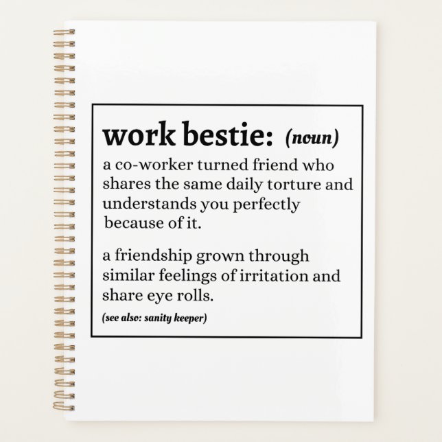 Work Bestie definition Planner (Front)