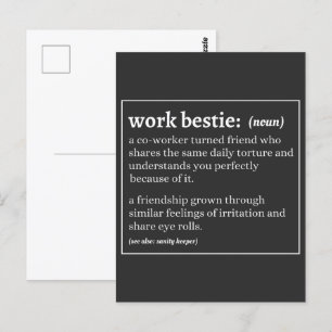 Work Bestie definition Postcard