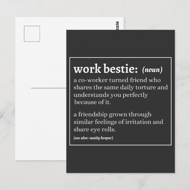 Work Bestie definition Postcard (Front/Back)