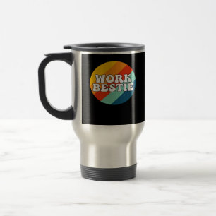 Work Bestie Emotional Help Coworker Retro Vintage Travel Mug