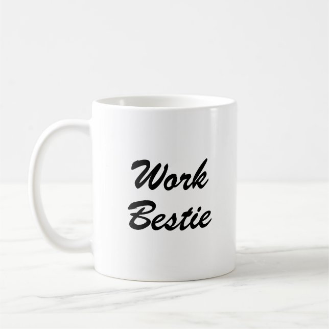 Work Bestie Fun Coworker Typography Coffee Mug (Left)