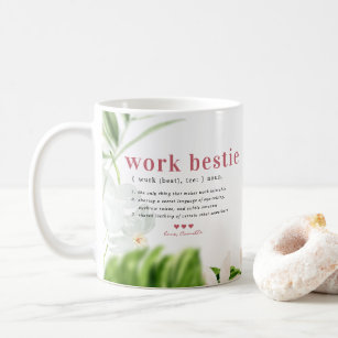 Work Bestie   Monogram Coworker Coffee Mug