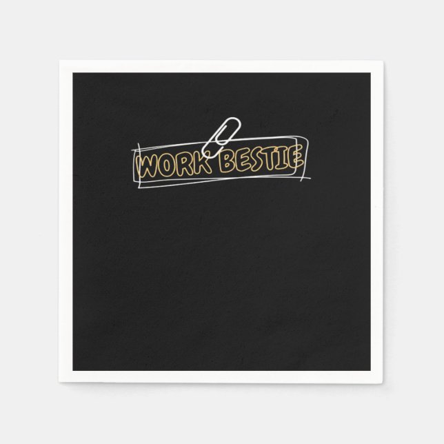Work Bestie World's Best Work Bestie Funny Workpla Napkin (Front)