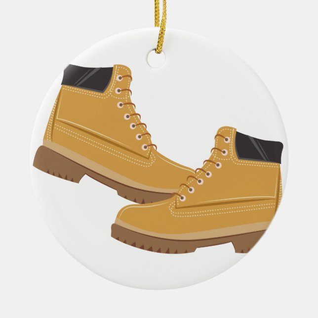 Work Boots Ceramic Ornament (Front)