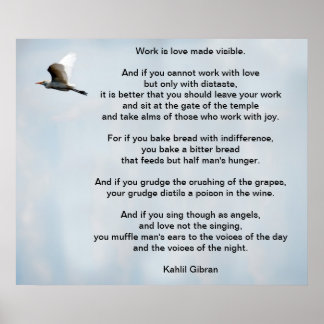 Work by Kahlil Gibran Poster