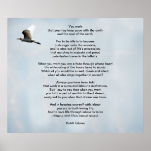 Work by Kahlil Gibran Poster