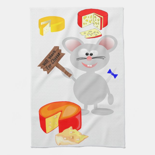 Work For Cheese Kitchen Towel (Vertical)