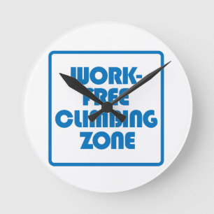 Work Free Climbing Zone Round Clock