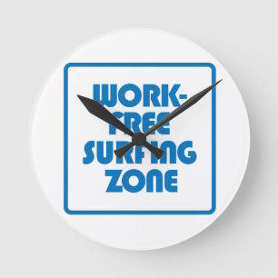 Work Free Surfing Zone Round Clock
