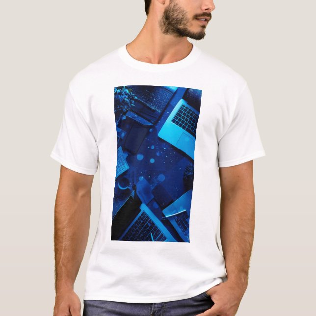 Work From Anywhere Freelancer Computer Setup T-Shi T-Shirt (Front)