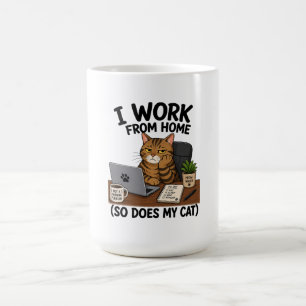Work From Home Cat Coffee Mug