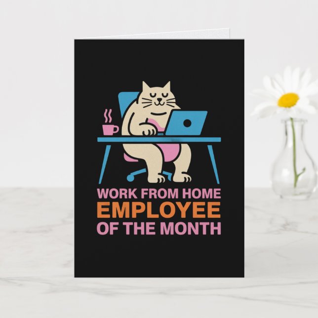 Work From Home Employee Of The Month Card (Small Plant)
