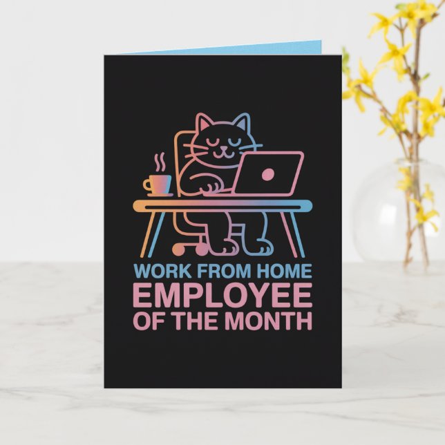 Work From Home Employee Of The Month Card (Yellow Flower)
