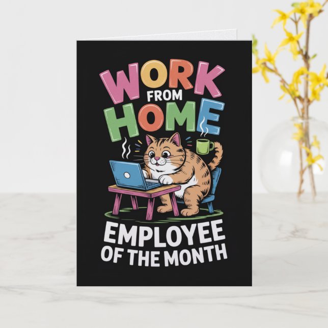 Work From Home Employee Of The Month Card (Yellow Flower)