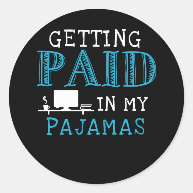 Work From Home Funny Homeoffice Job Classic Round Sticker (Front)