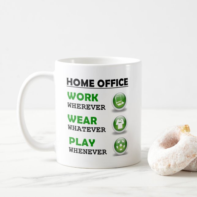Work From Home Office Funny Coffee Mug (With Donut)