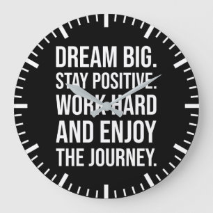 Work Hard And Enjoy The Journey - Gym, Hustle Large Clock