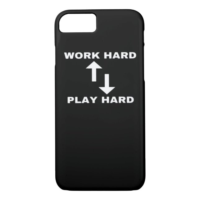 Work Hard And Play Hard - Motivational Quote Text  Case-Mate iPhone Case (Back)