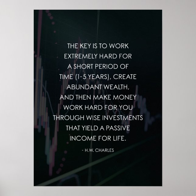 Work Hard - Make Money Work For You - Motivational Poster (Front)