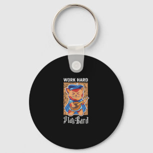 Work Hard Play Bard  Keychain