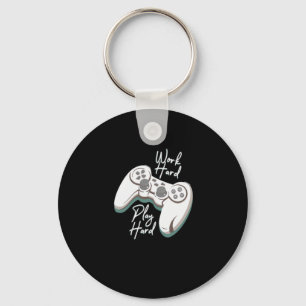 Work Hard Play Hard Essential Funny Keychain