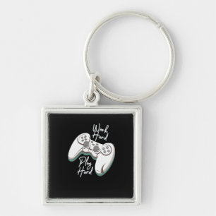 Work Hard Play Hard Essential Funny Keychain