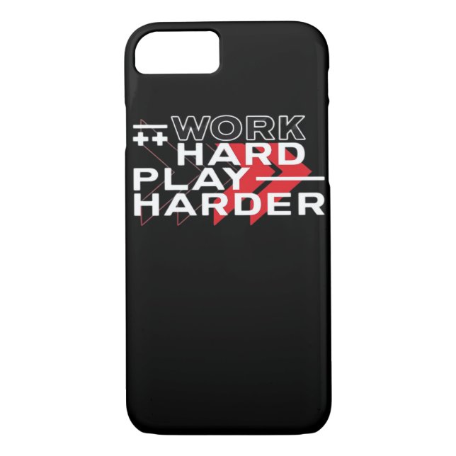 Work Hard Play Hard Motivational Gaming Hustling C Case-Mate iPhone Case (Back)