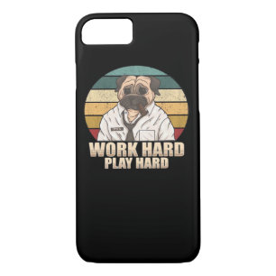 Work Hard Play Hard Pug Classic Case-Mate iPhone Case