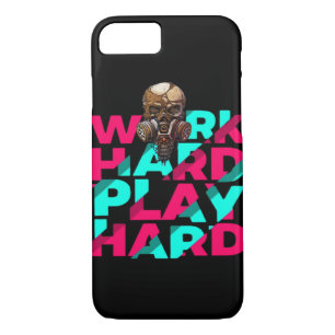 Work Hard Play Hard Skull Motivation Essential Case-Mate iPhone Case