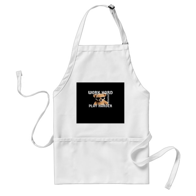 Work Hard Play Hard- Teddy Bear Classic Standard Apron (Front)