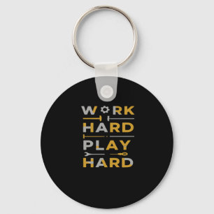 Work Hard Play Hard Tools Edition Essential Keychain