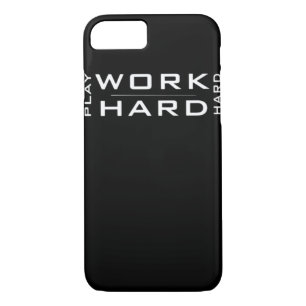 Work Hard Play Hard Wnite & Black Classic Case-Mate iPhone Case