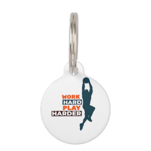 Work Hard Play So Hard Basketball Player Classic Pet Tag