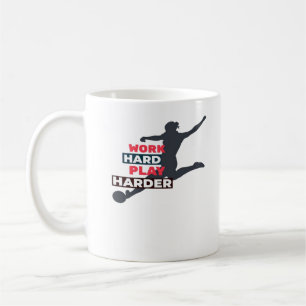 Work Hard Play So Hard Female Soccer Player Classi Coffee Mug