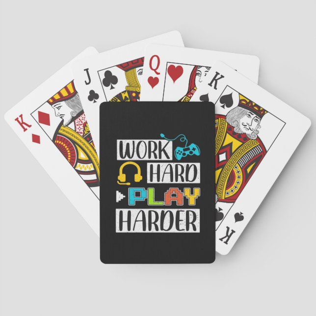 Work Hard Play So Hard Funny and Trending Quote Playing Cards (Back)