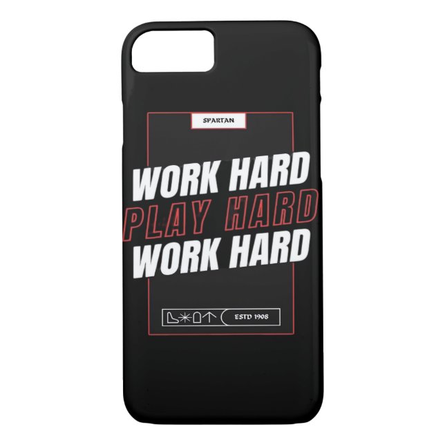 Work Hard, Play So Hard Funny Case-Mate iPhone Case (Back)