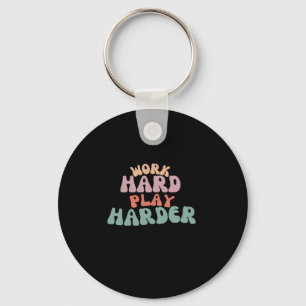 Work Hard Play So Hard Funny Sloth Keychain