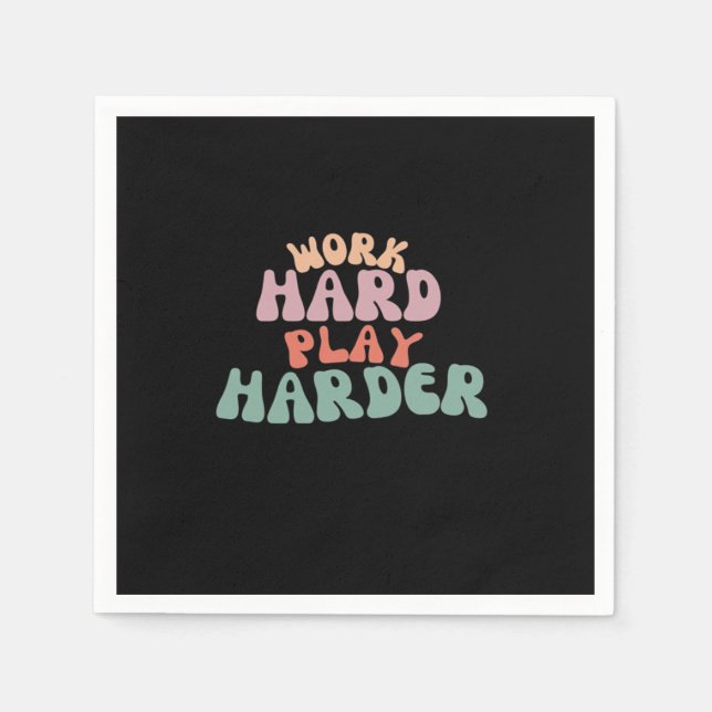 Work Hard Play So Hard Funny Sloth Napkin (Front)