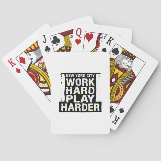Work Hard Play So Hard- Labour Day Funny and Vinta Playing Cards (Back)