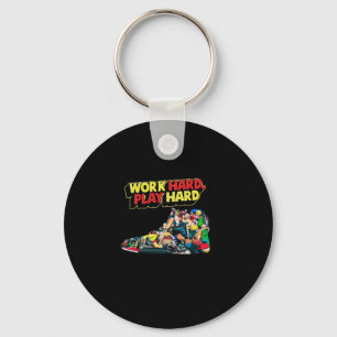 Work Hard Play So Hard - Labour Day Funny Keychain