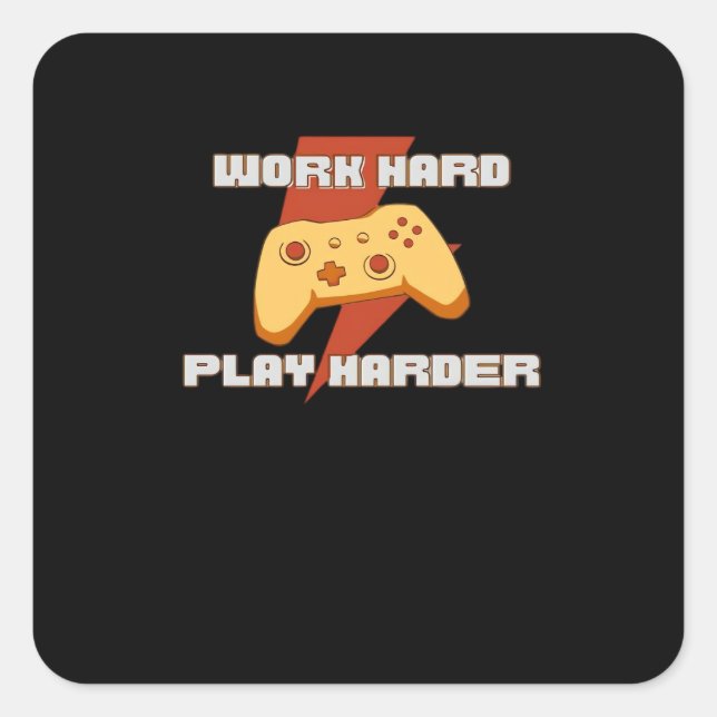 Work Hard Play So Hard Meme Quote Square Sticker (Front)