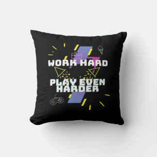 Work Hard, Play So Hard Premium Throw Pillow