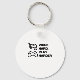 Work Hard, Play So Hard Statement Design Classic Keychain