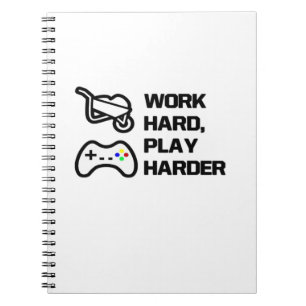 Work Hard, Play So Hard Statement Design Classic Notebook