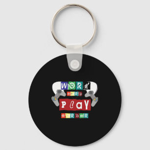 Work Hard Play So Hard Trending Sloth Keychain