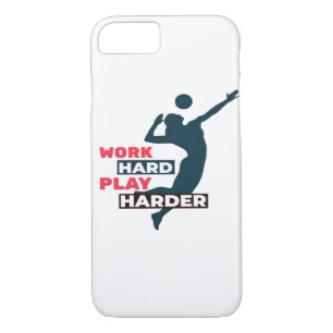 Work Hard Play So Hard Volleyball Player Classic Case-Mate iPhone Case