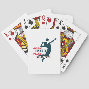 Work Hard Play So Hard Volleyball Player Classic Playing Cards